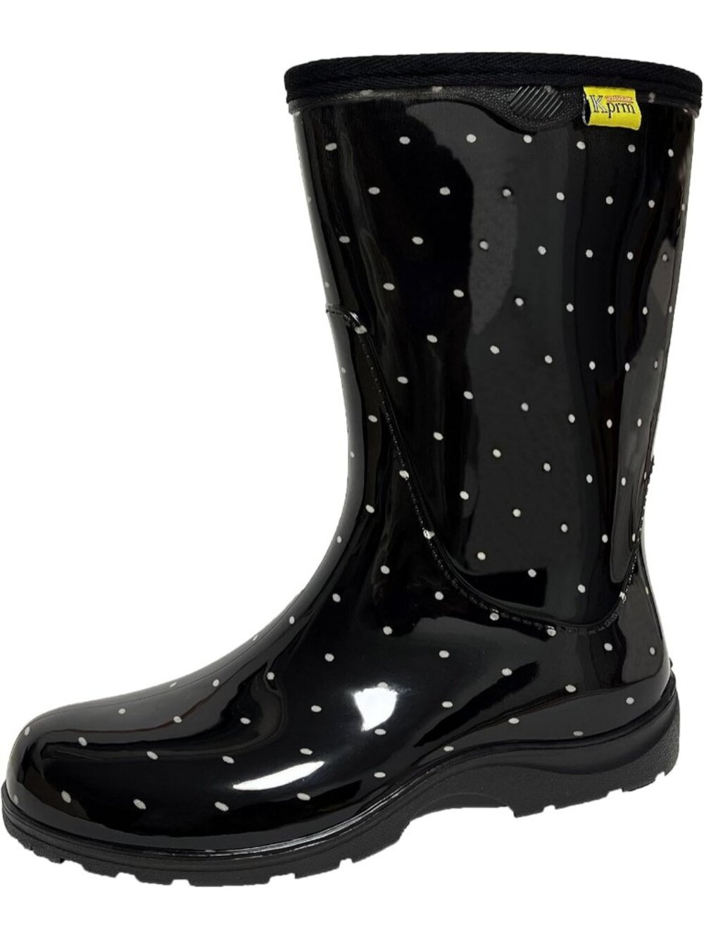 Women's Polka Dot Rain Boots Waterproof Mid Calf Rubber Outdoor Garden Shoes